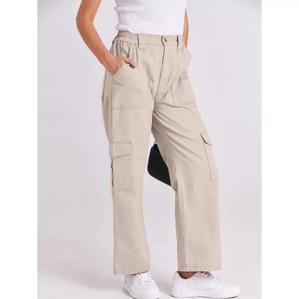 imageANRABESSnbspWomensnbspCargonbspPantsnbspHighnbspWaistednbspBaggynbspMultiplenbspPocketsnbspCasualnbspTrendynbspFashionnbspRelaxednbspFitnbspY2K TrousersAprico