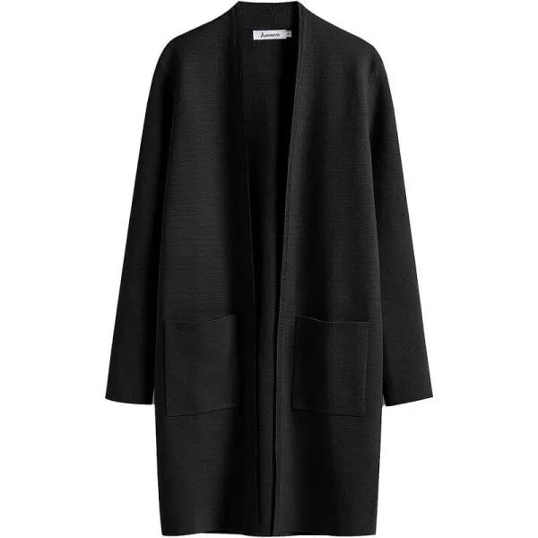 imageANRABESS Cardigan Sweater for Women Casual 2023 Fall Fashion Clothes Classy Long Sleeve Open Front Knit CoatiganBlack