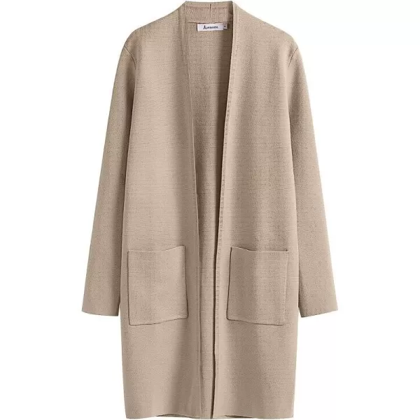imageANRABESS Cardigan Sweater for Women Casual 2023 Fall Fashion Clothes Classy Long Sleeve Open Front Knit CoatiganGray
