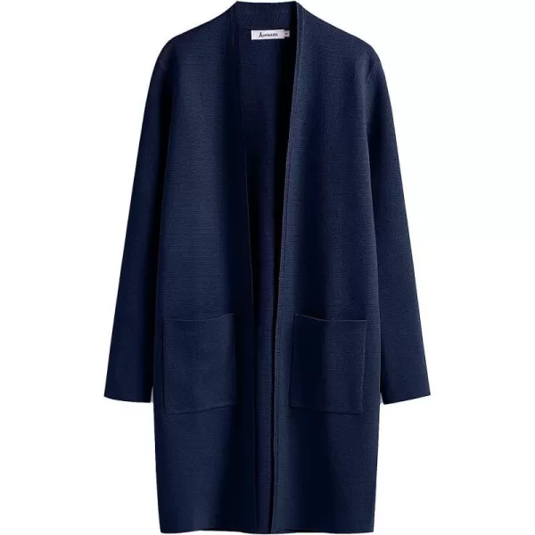 imageANRABESS Cardigan Sweater for Women Casual 2023 Fall Fashion Clothes Classy Long Sleeve Open Front Knit CoatiganNavy Blue