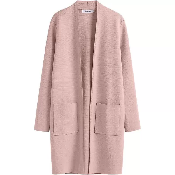 imageANRABESS Cardigan Sweater for Women Casual 2023 Fall Fashion Clothes Classy Long Sleeve Open Front Knit CoatiganPink