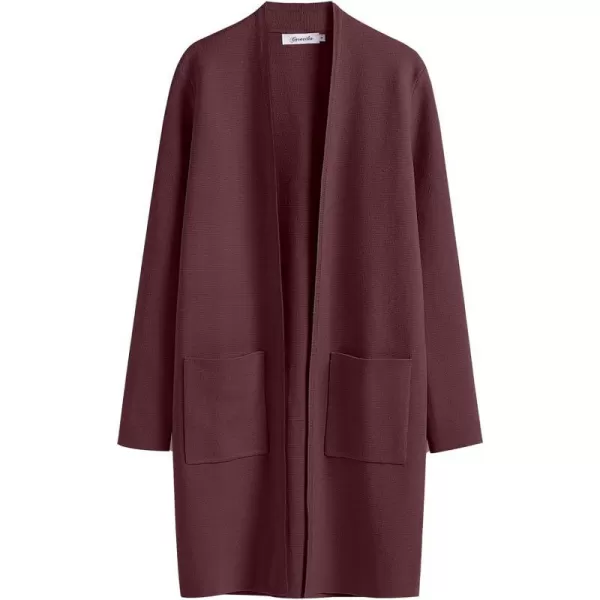 imageANRABESS Cardigan Sweater for Women Casual 2023 Fall Winter Fashion Coat Long Sleeve Open Front Knit Coatigan ClothesBurgundy