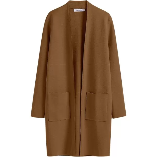 imageANRABESS Cardigan Sweater for Women Casual 2023 Fall Winter Fashion Coat Long Sleeve Open Front Knit Coatigan ClothesCaramel