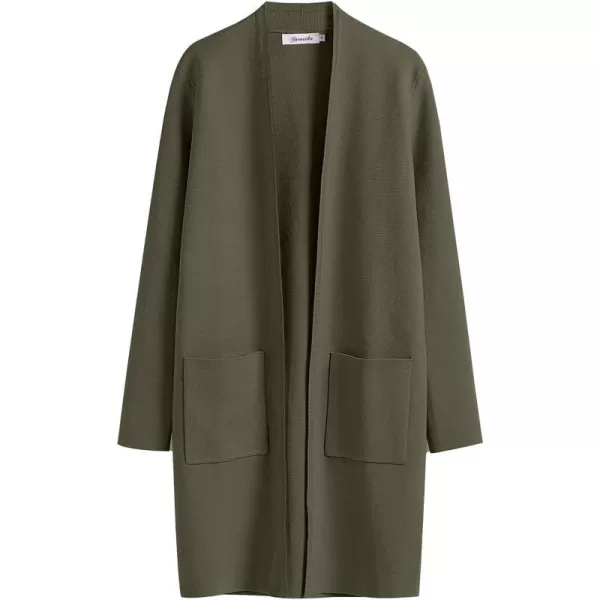 imageANRABESS Cardigan Sweater for Women Casual 2023 Fall Winter Fashion Coat Long Sleeve Open Front Knit Coatigan ClothesDark Green