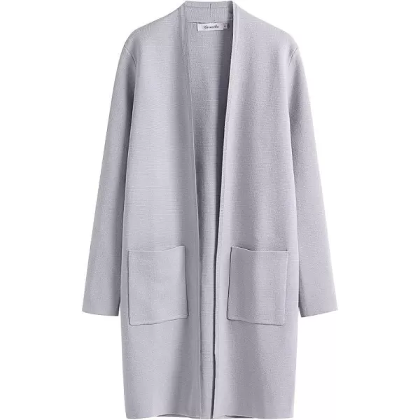 imageANRABESS Cardigan Sweater for Women Casual 2023 Fall Winter Fashion Coat Long Sleeve Open Front Knit Coatigan ClothesLight Grey