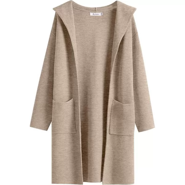 imageANRABESS Cardigan for Women Open Front Oversized Hoodie Sweater Coat Casual Pockets Knit Coatigan Jacket 2023 TrendyLight Khaki