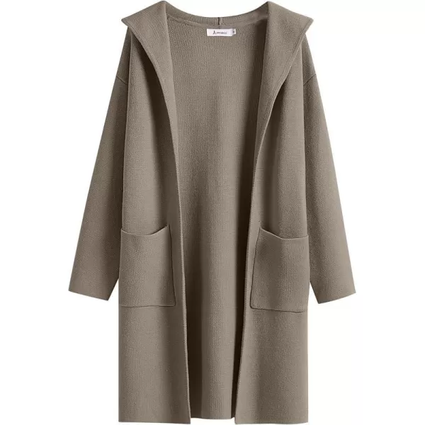 imageANRABESS Cardigan for Women Open Front Oversized Hoodie Sweater Coat Casual Pockets Knit Coatigan Jacket 2023 TrendyTaupe