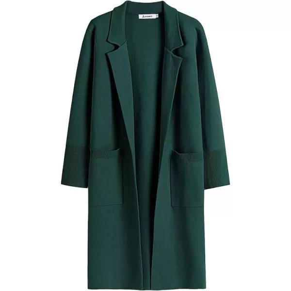 imageANRABESS Cardigan for Women Oversized Open Front Long Sleeve Lapel Sweater Blazer Coat Fall Outwear CoatiganGreen