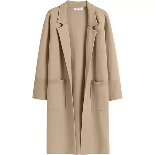 imageANRABESS Cardigan for Women Oversized Open Front Sweater Coat Long Sleeve Lapel Blazer Jacket Fall Outwear CoatiganDeep Apricot