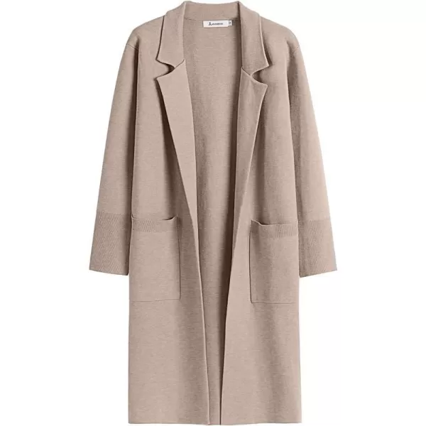 imageANRABESS Cardigan for Women Oversized Open Front Sweater Coat Long Sleeve Lapel Blazer Jacket Fall Outwear CoatiganLight Khaki