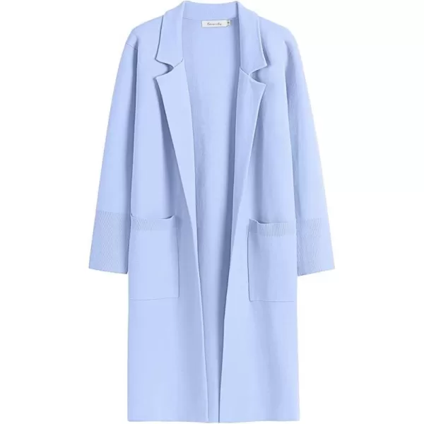 imageANRABESS Cardigan for Women Oversized Open Front Sweater Coat Long Sleeve Lapel Blazer Jacket Fall Outwear CoatiganSky