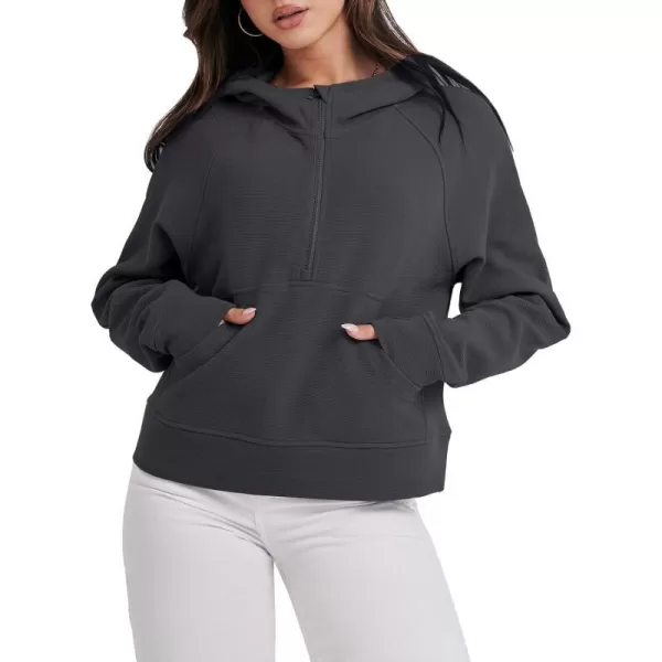 imageANRABESS Half Zip Sweatshirts Cropped Hoodies Fleece Womens Quarter Zip Up Pullover Sweaters Fall Outfits 2023 Winter ClothesDeep Grey