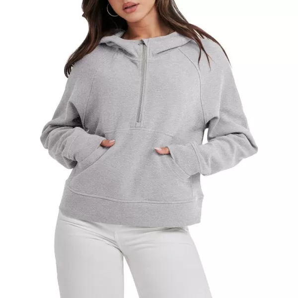 imageANRABESS Half Zip Sweatshirts Cropped Hoodies Fleece Womens Quarter Zip Up Pullover Sweaters Fall Outfits 2023 Winter ClothesLight Grey
