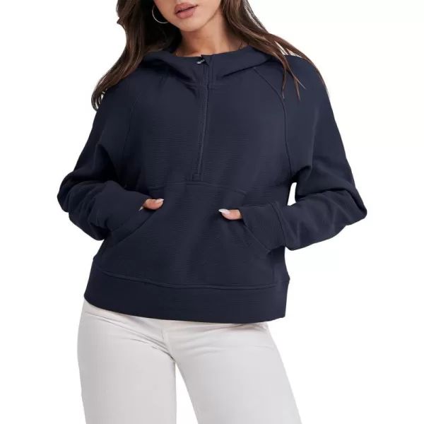 imageANRABESS Half Zip Sweatshirts Cropped Hoodies Fleece Womens Quarter Zip Up Pullover Sweaters Fall Outfits 2023 Winter ClothesNavy Blue