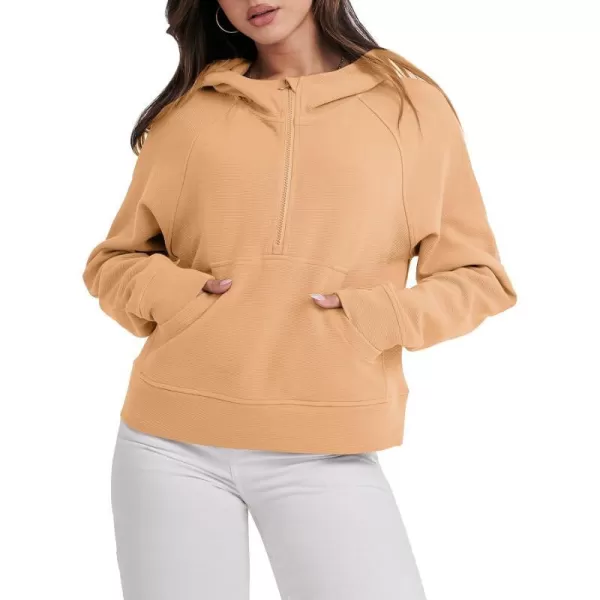 imageANRABESS Half Zip Sweatshirts Cropped Hoodies Fleece Womens Quarter Zip Up Pullover Sweaters Fall Outfits 2023 Winter ClothesOrange