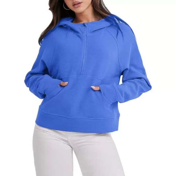 imageANRABESS Half Zip Sweatshirts Cropped Hoodies Fleece Womens Quarter Zip Up Pullover Sweaters Fall Outfits 2023 Winter ClothesRoyal Blue