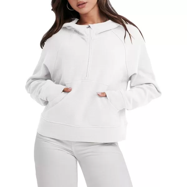 imageANRABESS Half Zip Sweatshirts Cropped Hoodies Fleece Womens Quarter Zip Up Pullover Sweaters Fall Outfits 2023 Winter ClothesWhite
