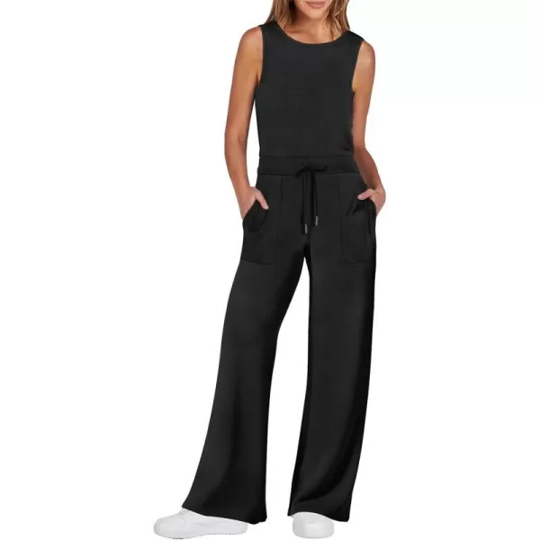 imageANRABESS Jumpsuits for Women 2024 Casual Summer Dressy Romper Sleeveless Wide Leg Long Pants Outfits JumperBlack