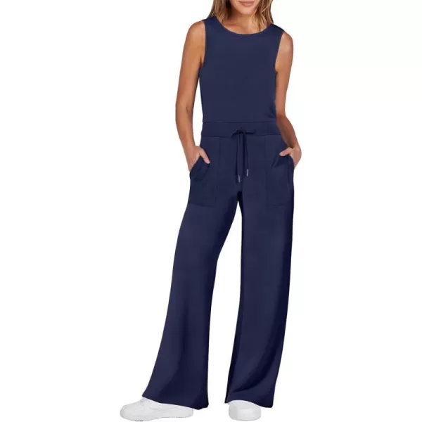 imageANRABESS Jumpsuits for Women 2024 Casual Summer Dressy Romper Sleeveless Wide Leg Long Pants Outfits JumperBlue