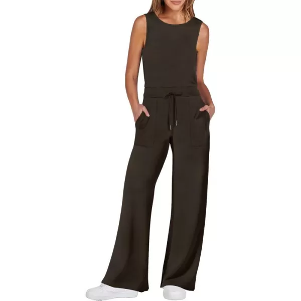imageANRABESS Jumpsuits for Women 2024 Casual Summer Dressy Romper Sleeveless Wide Leg Long Pants Outfits JumperBrown