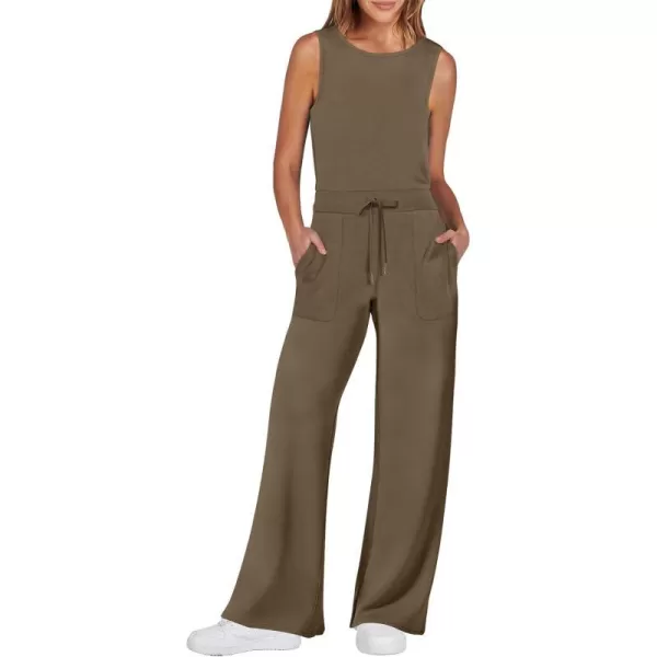 imageANRABESS Jumpsuits for Women 2024 Casual Summer Dressy Romper Sleeveless Wide Leg Long Pants Outfits JumperCoffee