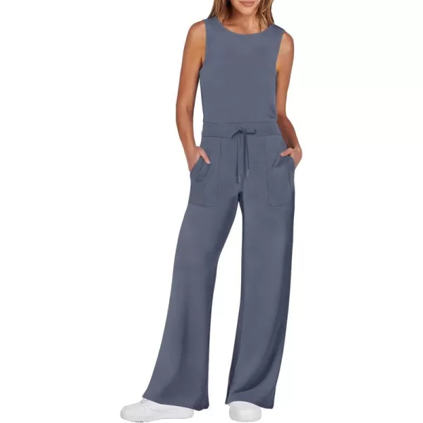 imageANRABESS Jumpsuits for Women 2024 Casual Summer Dressy Romper Sleeveless Wide Leg Long Pants Outfits JumperGray Blue