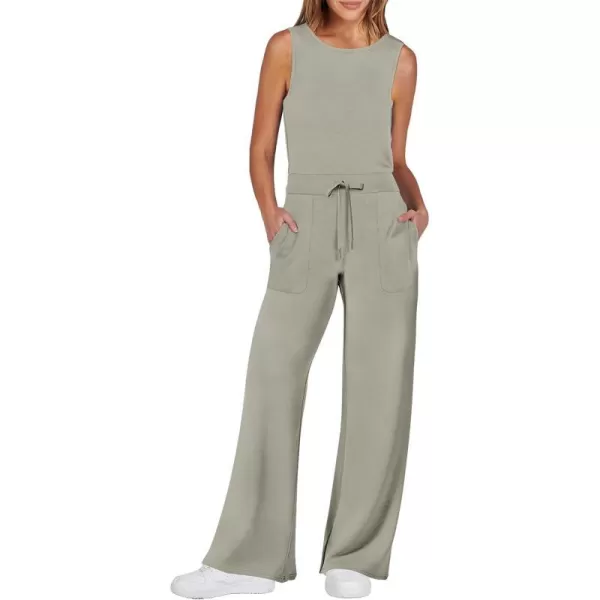 imageANRABESS Jumpsuits for Women 2024 Casual Summer Dressy Romper Sleeveless Wide Leg Long Pants Outfits JumperLight Khaki