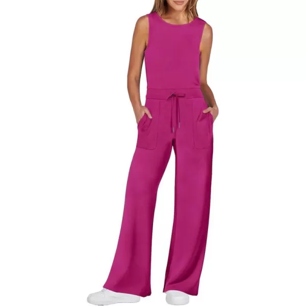 imageANRABESS Jumpsuits for Women 2024 Casual Summer Dressy Romper Sleeveless Wide Leg Long Pants Outfits JumperRose