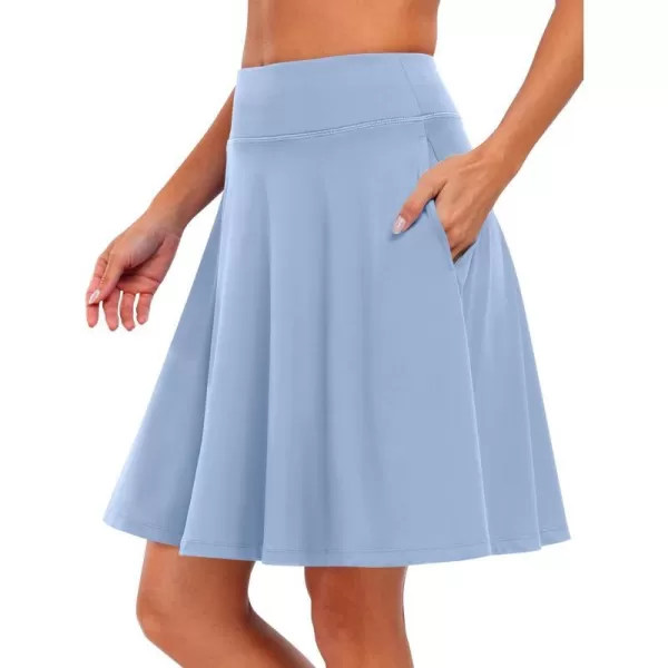 imageANRABESS Knee Length Skorts Skirts for Women with Pockets High Waisted Golf Tennis Skirts Casual Workout Builtin ShortsLight Blue