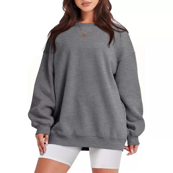 imageANRABESS Oversized Sweatshirt for Women Fleece Long Sleeve Crewneck Casual Pullover Top Fall 2023 Trendy ClothesGray