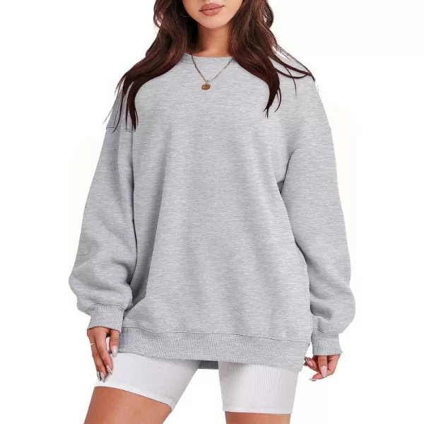 imageANRABESS Oversized Sweatshirt for Women Fleece Long Sleeve Crewneck Casual Pullover Top Fall 2023 Trendy ClothesLight Gray