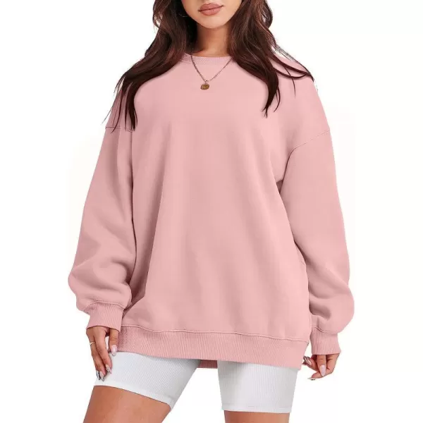 imageANRABESS Oversized Sweatshirt for Women Fleece Long Sleeve Crewneck Casual Pullover Top Fall 2023 Trendy ClothesPink