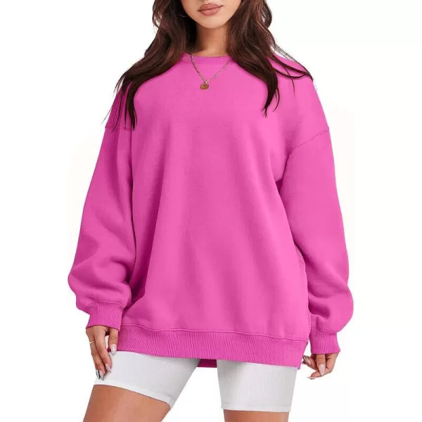 imageANRABESS Oversized Sweatshirt for Women Fleece Long Sleeve Crewneck Casual Pullover Top Fall 2023 Trendy ClothesRose