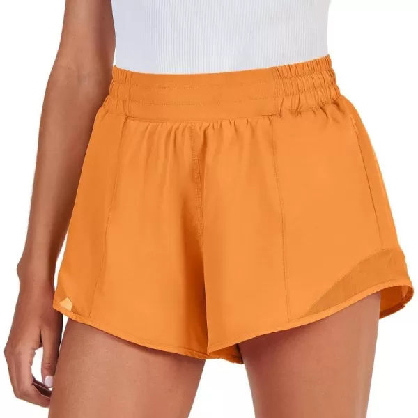 imageANRABESS Running Shorts for Women Quick Dry Athletic Sports Shorts Lightweight Active Workout Gym Shorts with Zip PocketOrange