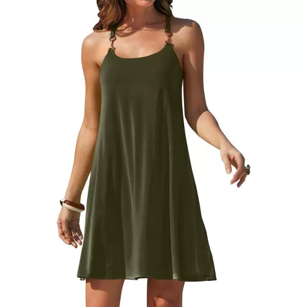 imageANRABESS Summer Dress for Women Beach Cover Up Sleeveless Strap Tank Mini Sundress Resort SwimwearArmygree