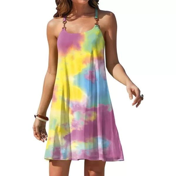 imageANRABESS Summer Dress for Women Beach Cover Up Sleeveless Strap Tank Mini Sundress Resort SwimwearFloral 04