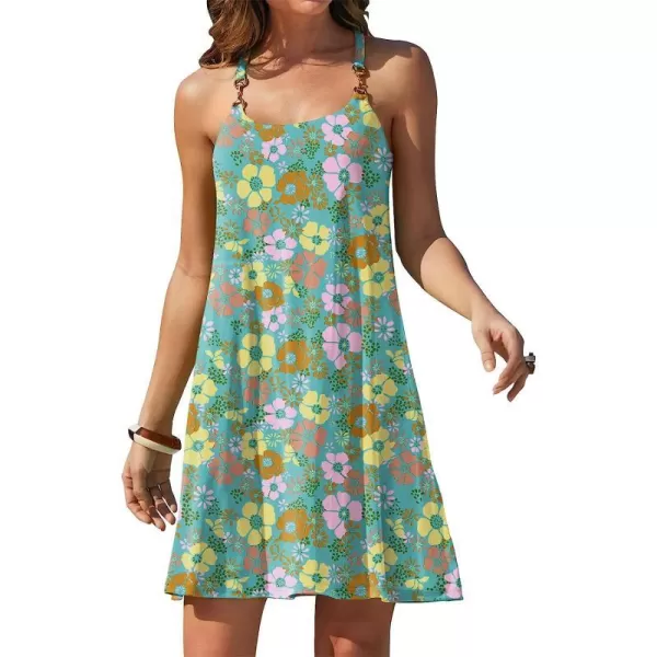 imageANRABESS Summer Dress for Women Beach Cover Up Sleeveless Strap Tank Mini Sundress Resort SwimwearFloral 07