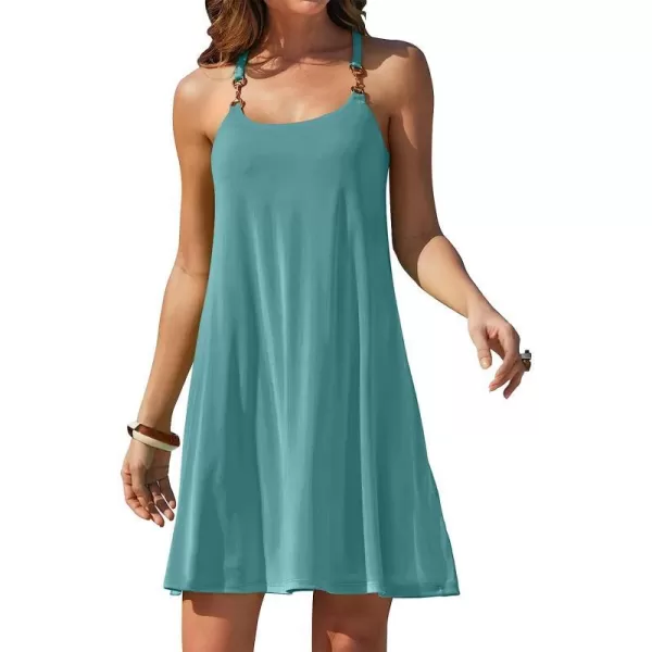 imageANRABESS Summer Dress for Women Beach Cover Up Sleeveless Strap Tank Mini Sundress Resort SwimwearLake
