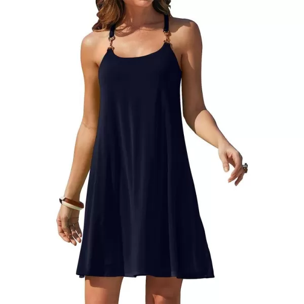 imageANRABESS Summer Dress for Women Beach Cover Up Sleeveless Strap Tank Mini Sundress Resort SwimwearNavy Blue