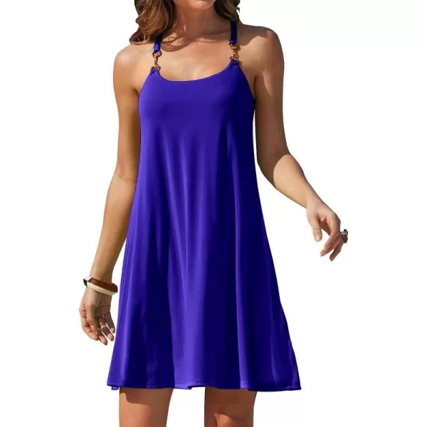 imageANRABESS Summer Dress for Women Beach Cover Up Sleeveless Strap Tank Mini Sundress Resort SwimwearRoyal Blue
