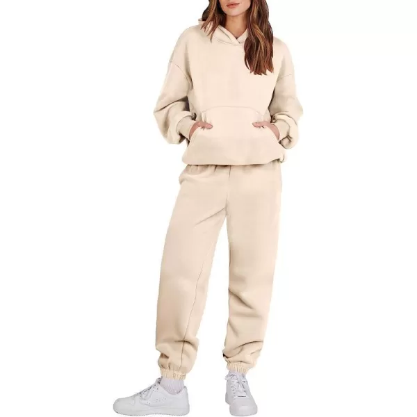 imageANRABESS Women 2 Piece Outfits Hoodie Sweatshirt Tracksuit amp Oversized Jogger Sweatpants Y2K Sweatsuit SetApricot