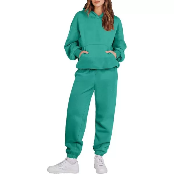 imageANRABESS Women 2 Piece Outfits Hoodie Sweatshirt Tracksuit amp Oversized Jogger Sweatpants Y2K Sweatsuit SetGreen
