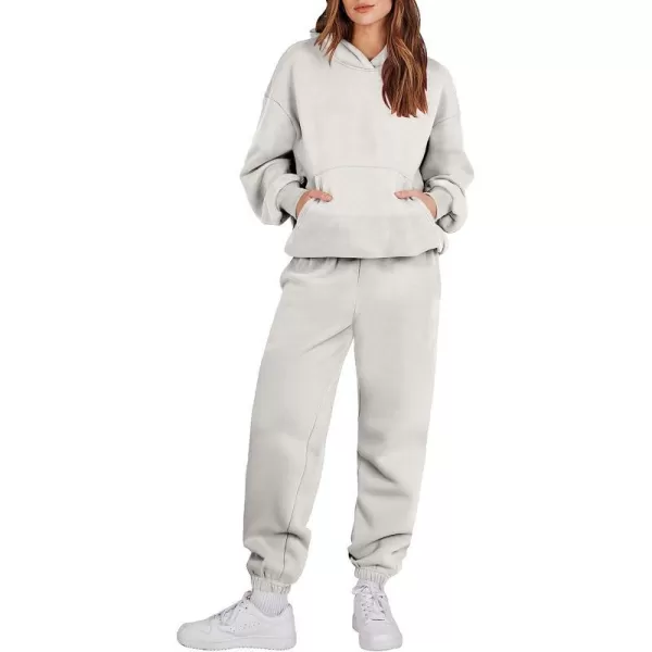 imageANRABESS Women 2 Piece Outfits Hoodie Sweatshirt Tracksuit amp Oversized Jogger Sweatpants Y2K Sweatsuit SetGrey