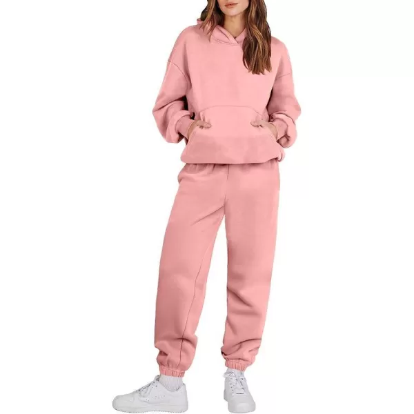 imageANRABESS Women 2 Piece Outfits Hoodie Sweatshirt Tracksuit amp Oversized Jogger Sweatpants Y2K Sweatsuit SetPink