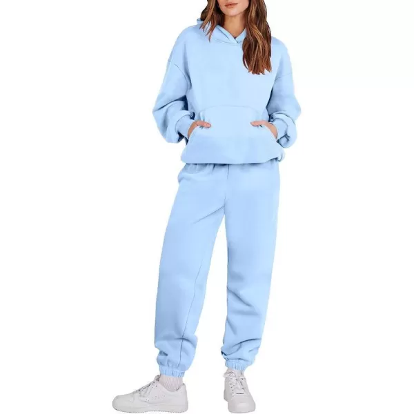 imageANRABESS Women 2 Piece Outfits Hoodie Sweatshirt Tracksuit amp Oversized Jogger Sweatpants Y2K Sweatsuit SetSky