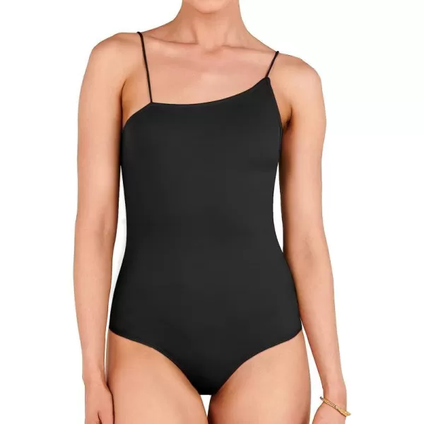 imageANRABESS Women Bodysuit Spaghetti Strap Sleeveless Sexy Scoop Neck Backless Going To Top JumpsuitBlack
