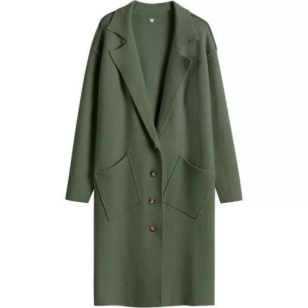 imageANRABESS Women Cardigans 2023 Trendy Sweater Coat Oversized Long Sleeve Button Down Lapel Open Front Jacket OutwearArmy Green
