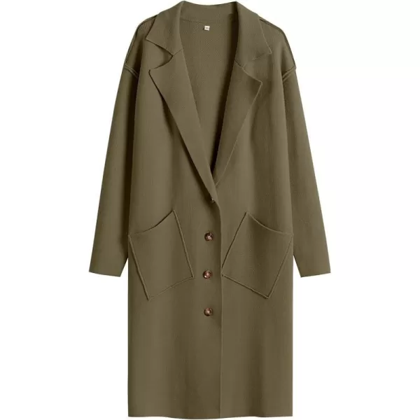 imageANRABESS Women Cardigans 2023 Trendy Sweater Coat Oversized Long Sleeve Button Down Lapel Open Front Jacket OutwearBrown