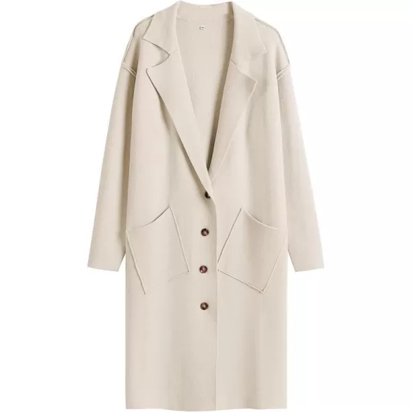imageANRABESS Women Cardigans 2023 Trendy Sweater Coat Oversized Long Sleeve Button Down Lapel Open Front Jacket OutwearKhaki