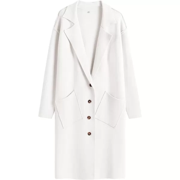 imageANRABESS Women Cardigans 2023 Trendy Sweater Coat Oversized Long Sleeve Button Down Lapel Open Front Jacket OutwearWhite